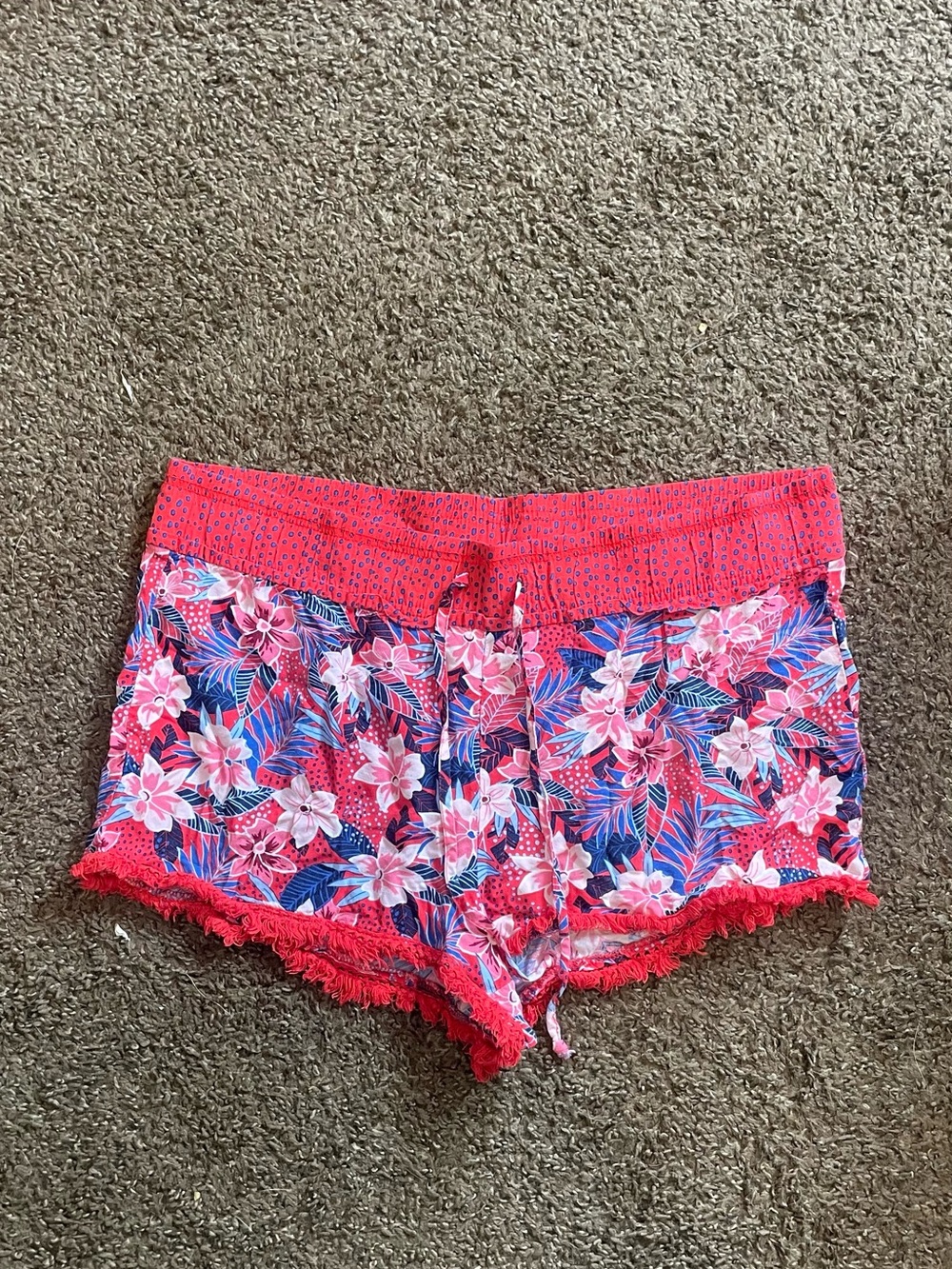 No Boundaries Red Floral Lounge Shorts